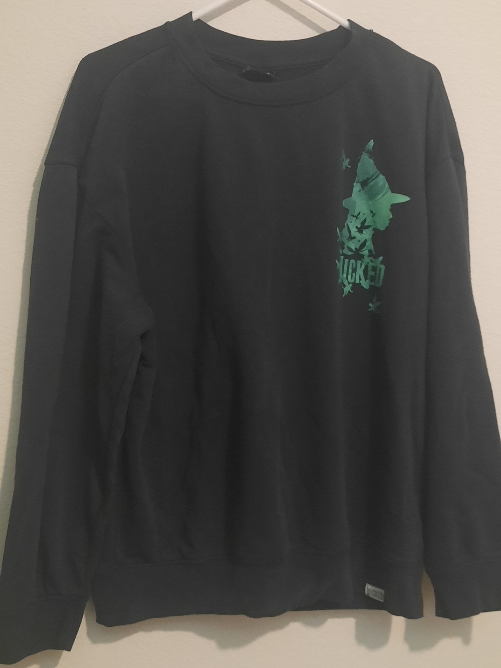Black Women’s Sweatshirt with Green Graphic Wicked